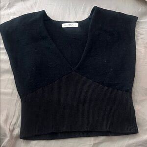 Black V-Neck Sweater Tank